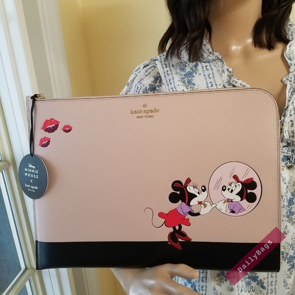 kate spade Bags Kate Spade Lzip Minnie Mouse Laptop Case Beige